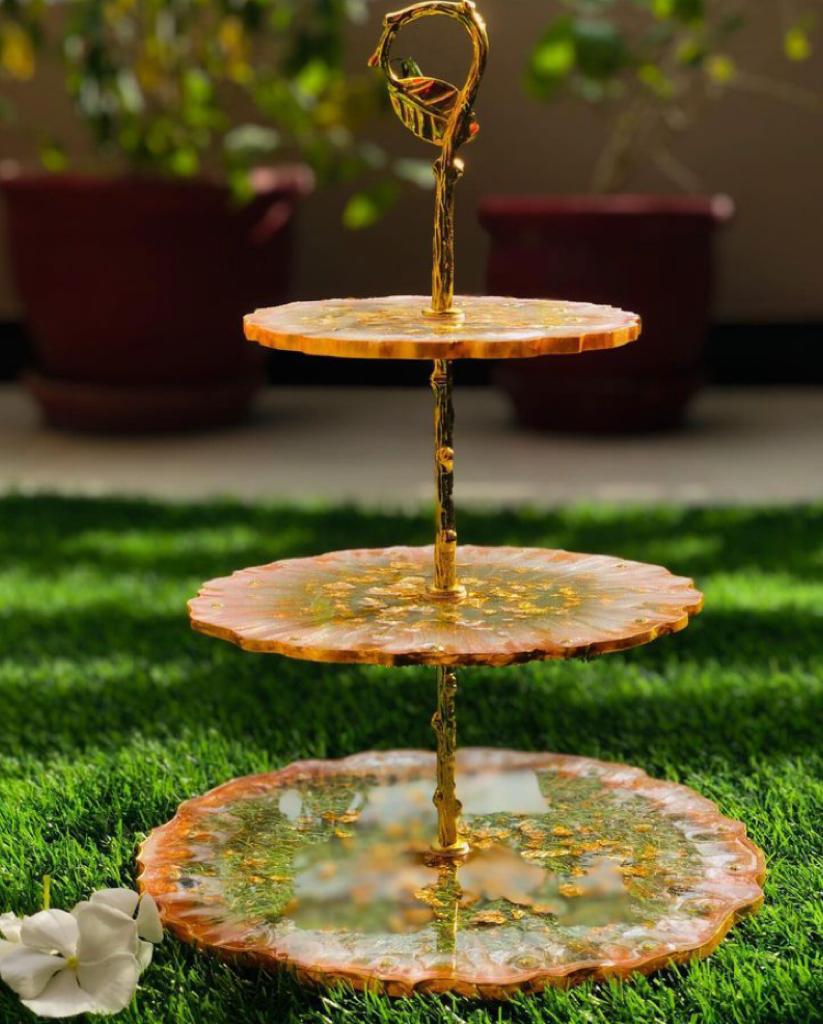 Handcrafted Resin 3-Tier Cake Stand